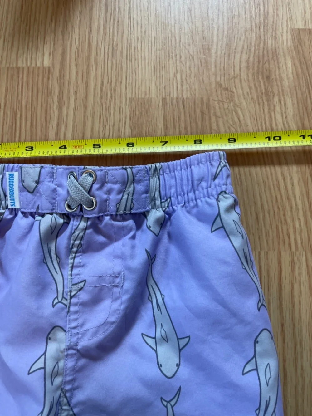Rugged Butts  by RuffleButts Size 2t Purple Jawsome Shark Print Swim Trunks